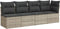 vidaXL - Tuinbank - 4-zits - met - kussens - poly - rattan - lichtgrijs