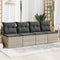 vidaXL - Tuinbank - 4-zits - met - kussens - poly - rattan - lichtgrijs