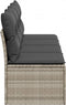 vidaXL - Tuinbank - 4-zits - met - kussens - poly - rattan - lichtgrijs