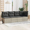 vidaXL - Tuinbank - 4-zits - met - kussens - poly - rattan - lichtgrijs