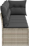 vidaXL - Tuinbank - 4-zits - met - kussens - poly - rattan - lichtgrijs