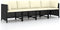vidaXL - Tuinbank - 4-zits - met - kussens - poly - rattan - zwart