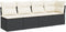 vidaXL - Tuinbank - 4-zits - met - kussens - poly - rattan - zwart
