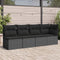 vidaXL - Tuinbank - 4-zits - met - kussens - poly - rattan - zwart