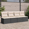 vidaXL - Tuinbank - 4-zits - met - kussens - poly - rattan - zwart