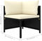 vidaXL - Tuinbank - 4-zits - met - kussens - poly - rattan - zwart