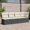 vidaXL - Tuinbank - 4-zits - met - kussens - poly - rattan - zwart