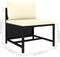 vidaXL - Tuinbank - 4-zits - met - kussens - poly - rattan - zwart