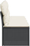 vidaXL - Tuinbank - 4-zits - met - kussens - poly - rattan - zwart