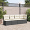 vidaXL - Tuinbank - 4-zits - met - kussens - poly - rattan - zwart