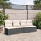 vidaXL - Tuinbank - 4-zits - met - kussens - poly - rattan - zwart