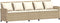 vidaXL - Tuinbank - 5-zits - met - kussens - poly - rattan - beige