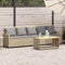 vidaXL - Tuinbank - 5-zits - met - kussens - poly - rattan - beige