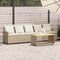 vidaXL - Tuinbank - 5-zits - met - kussens - poly - rattan - beige