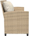 vidaXL - Tuinbank - 5-zits - met - kussens - poly - rattan - beige