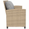 vidaXL - Tuinbank - 5-zits - met - kussens - poly - rattan - beige
