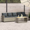 vidaXL - Tuinbank - 5-zits - met - kussens - poly - rattan - lichtgrijs
