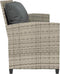 vidaXL - Tuinbank - 5-zits - met - kussens - poly - rattan - lichtgrijs