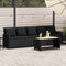 vidaXL - Tuinbank - 5-zits - met - kussens - poly - rattan - zwart