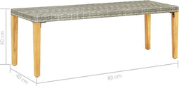 vidaXL - Tuinbank - 80 - cm - poly - rattan - grijs