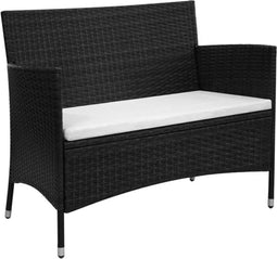 vidaXL - Tuinbank - 90 - cm - poly - rattan - zwart
