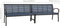 vidaXL - Tuinbank - dubbel - 251 - cm - staal - en - HKC - zwart