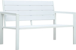 vidaXL - Tuinbank - hout-look - 120 - cm - HDPE - zwart