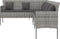 vidaXL - Tuinbank - L-vormig - met - kussens - poly - rattan - grijs