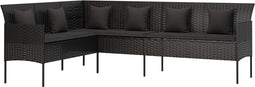vidaXL-Tuinbank-L-vormig-met-kussens-poly-rattan-zwart