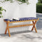 vidaXL - Tuinbank - massief - acaciahout - en - stof - donkerblauw