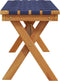 vidaXL - Tuinbank - massief - acaciahout - en - stof - donkerblauw