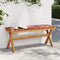 vidaXL - Tuinbank - massief - acaciahout - en - stof - rood