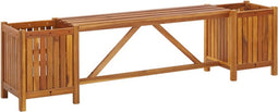 vidaXL - Tuinbank - met - 2 - bloembakken - 150x30x40 - cm - massief - acaciahout