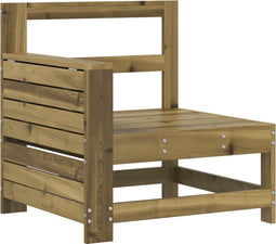 vidaXL - Tuinbank - met - armleuning - en - klaptafel - geïmpregneerd - grenenhout