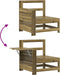 vidaXL - Tuinbank - met - armleuning - en - klaptafel - geïmpregneerd - grenenhout