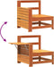 vidaXL - Tuinbank - met - armleuning - en - klaptafel - grenenhout - wasbruin