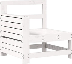 vidaXL - Tuinbank - met - armleuning - en - klaptafel - massief - grenenhout - wit