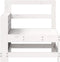 vidaXL - Tuinbank - met - armleuning - en - klaptafel - massief - grenenhout - wit