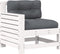 vidaXL - Tuinbank - met - armleuning - en - kussen - massief - grenenhout - wit