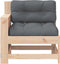 vidaXL - Tuinbank - met - armleuning - en - kussen - massief - grenenhout