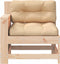 vidaXL - Tuinbank - met - armleuning - en - kussen - massief - grenenhout