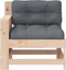 vidaXL - Tuinbank - met - armleuning - en - kussen - massief - grenenhout