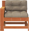 vidaXL - Tuinbank - met - armleuning - en - kussen - massief - grenenhout - wasbruin