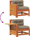vidaXL - Tuinbank - met - armleuning - en - kussen - massief - grenenhout - wasbruin