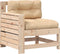 vidaXL - Tuinbank - met - armleuning - en - kussen - massief - grenenhout