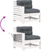 vidaXL - Tuinbank - met - armleuning - en - kussen - massief - grenenhout - wit