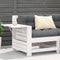 vidaXL - Tuinbank - met - armleuning - en - kussen - massief - grenenhout - wit
