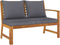 vidaXL - Tuinbank - met - donkergrijs - kussen - 114,5 - cm - massief - acaciahout
