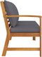 vidaXL - Tuinbank - met - donkergrijs - kussen - 114,5 - cm - massief - acaciahout