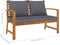 vidaXL - Tuinbank - met - donkergrijs - kussen - 120 - cm - massief - acaciahout